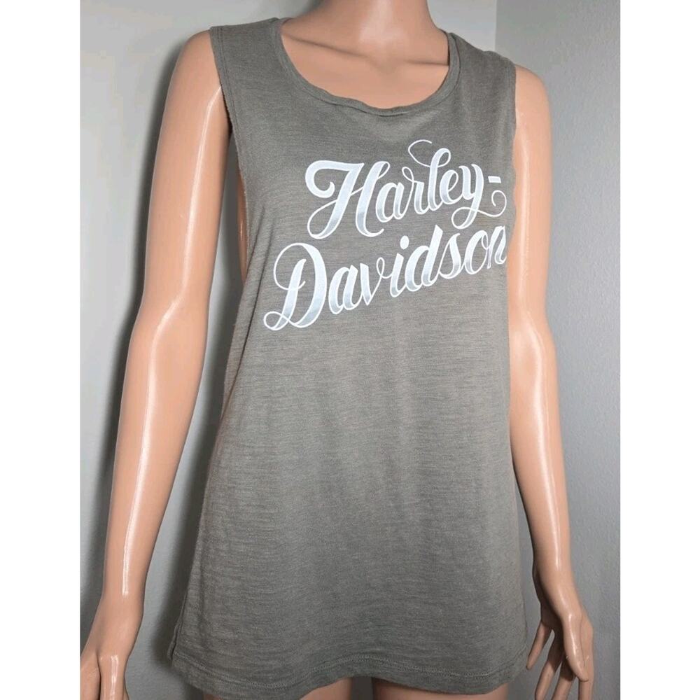 Harley Davidson Woodstock New York Skull Tank Top Women's Large Gray #097